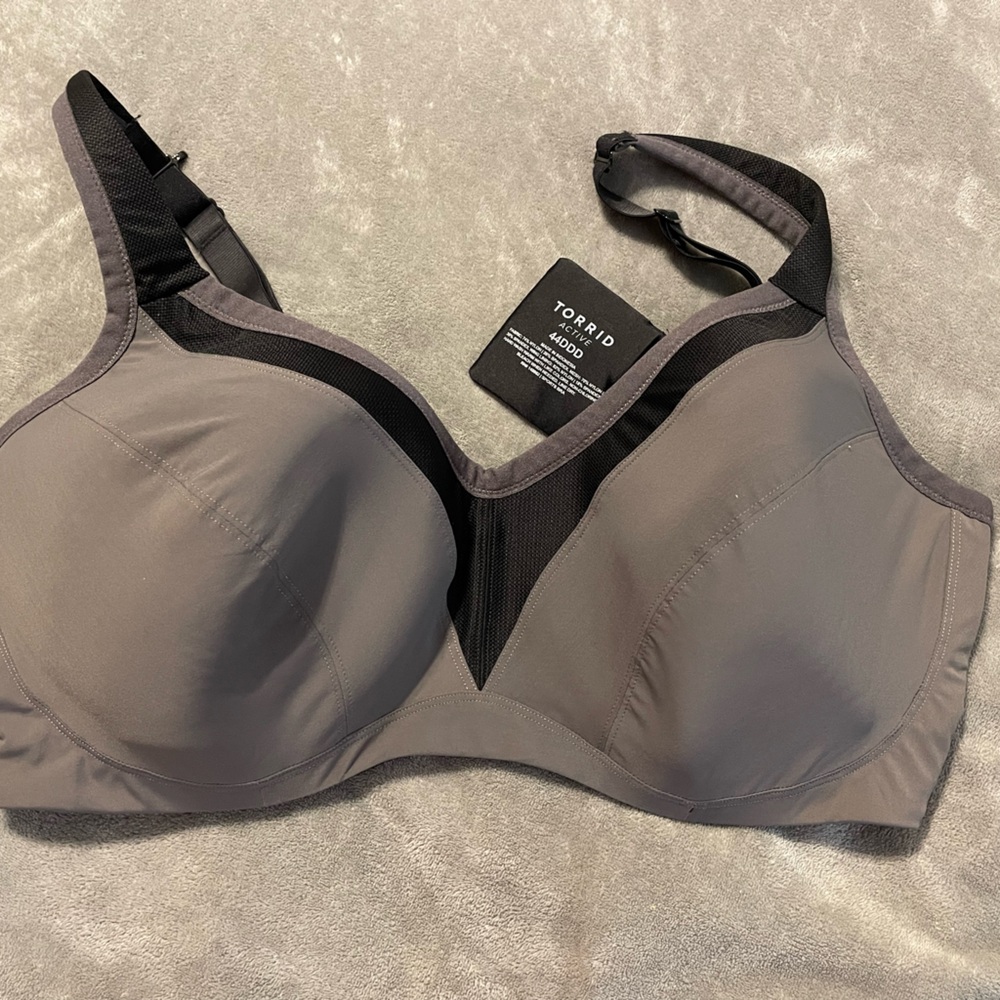 Torrid Gray and Black Bra